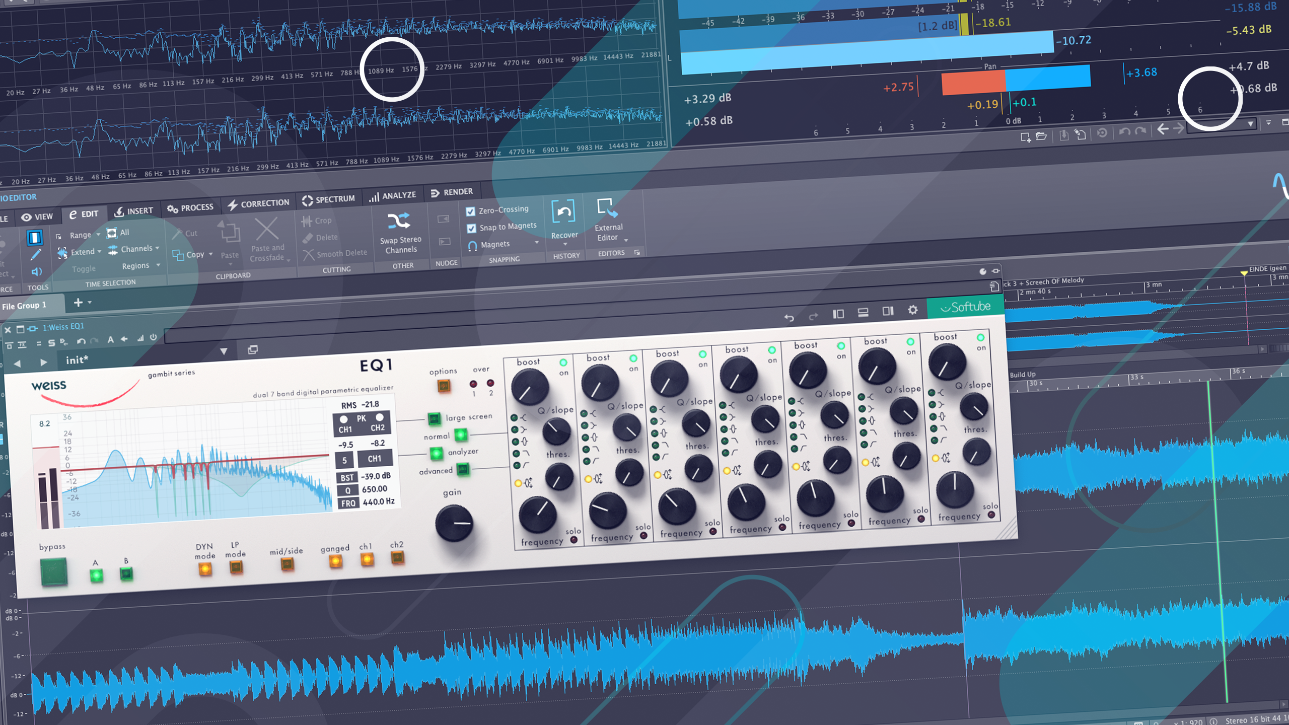 Professional mastering EQ at Prime Entity studio